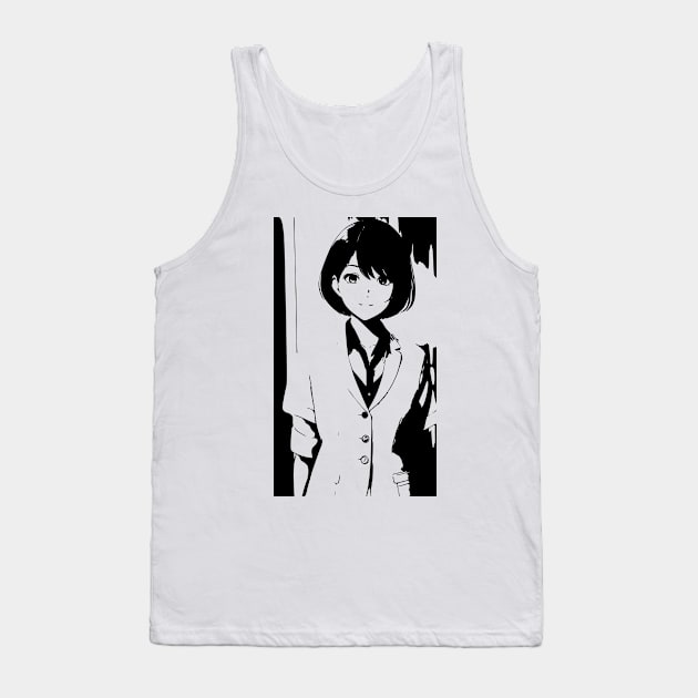 Anime Girl In Office Uniform 13 Tank Top by SanTees